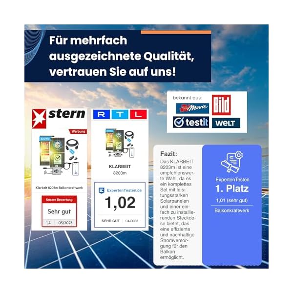 Balkon Solaranlage 800w komplett - Balkonkraftwerk Set mit 2x Solarpanel 445w Black Frame I Hoymiles HMS-800w-2tI 3m Schuko I Balkonkraftwerk 800 Watt I Photovoltaik Komplettanlage – Bild 7
