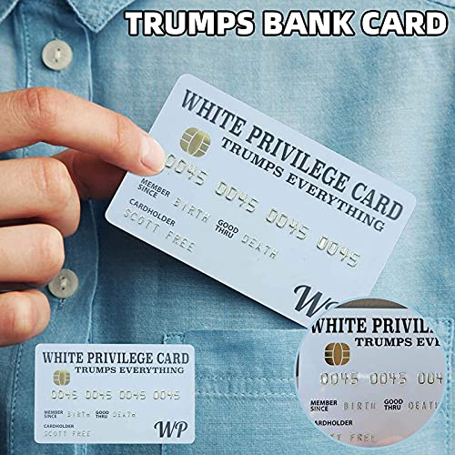 Nimomo 6 Stück Weiße Privilege Karten Trumps Everything, PVC Männer Business Geschenkkarten, Lustige Karte Scherzbricht Inspirierende Karten für Männer und Frauen