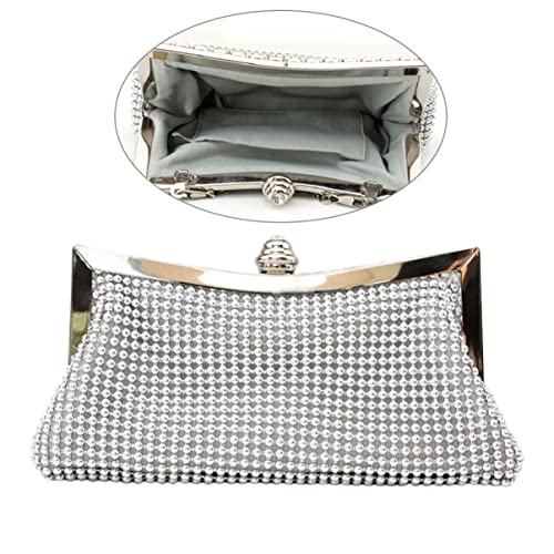 Pochette pour femme argenté élégante en tissu à grande capacité Veemoon