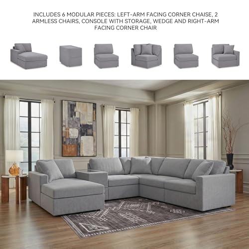 Image of Signature Design by Ashley Grey 6-Piece Modular Sectional with Chaise