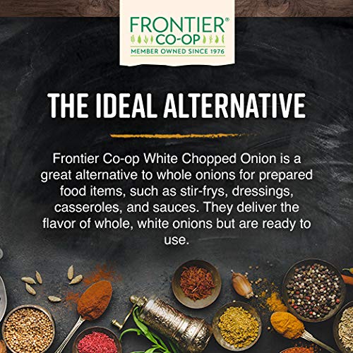 Frontier Co-Op Onion, White Chopped, Kosher | 1 Lb. Bulk Bag | Allium Cepa #TOP4