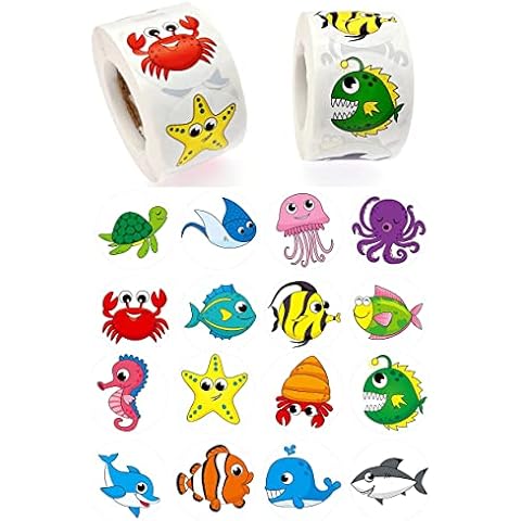 JZK Pegatinas Animales Marinos para Niños Cover