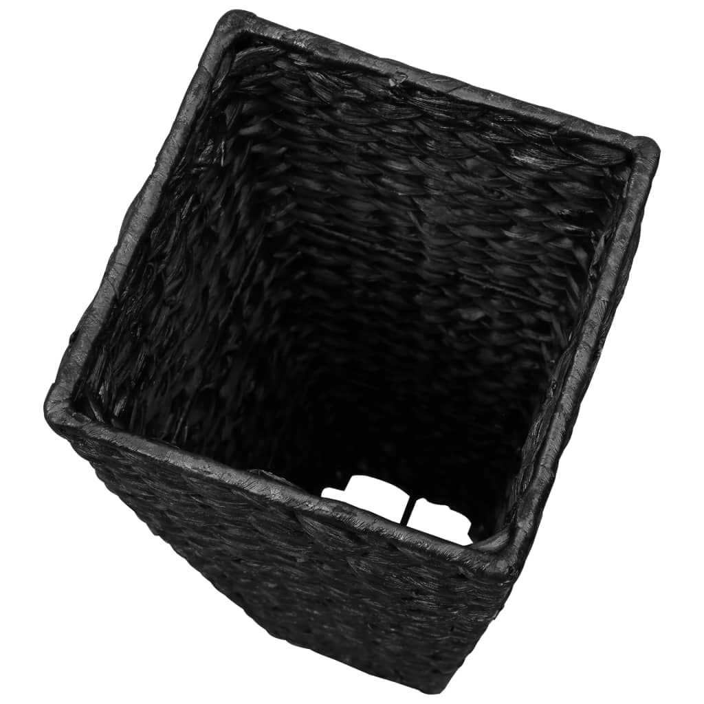 Letti Rialzati 3 pz in Giacinto Intrecciato Nero, Set di fioriere resistenti con vasi rimovibili per interno, balcone, terrazzo e giardino, pratiche e robuste