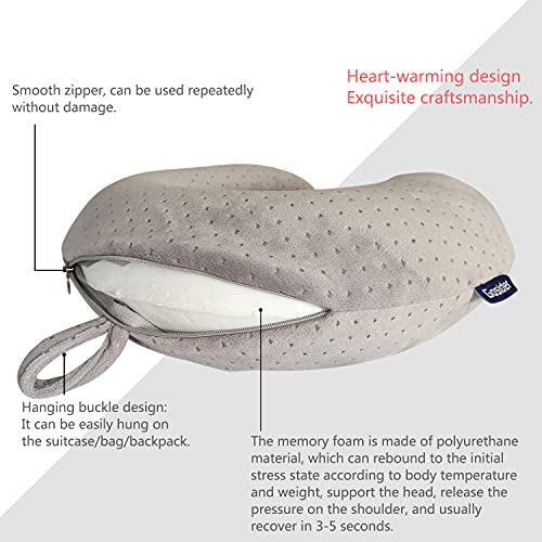 Oreiller de voyage en mousse à mémoire de forme, oreiller cervical de voyage confortable en forme de U, soutient le cou et la tête pour soulager la fatigue, oreiller cervical portable adapté aux avions, trains, voitures autonomes – Image 4