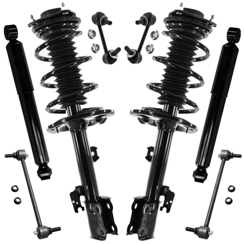 Image of Detroit Axle - 8pc Struts Shocks Kit for 2016-2019 Lexus RX350 2018-2019 RX350L, 2 Front Struts with Coil Springs 2 Rear Shock Absorbers 4 Front Rear Sway Bars 2018 2019 Suspension Replacement