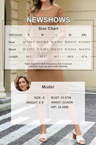 Image of Newshows Women's Hollow Slim Summer Fall Church Work Casual Sweater Dress | Machine Washable Knit Sweater Fabric, Hollow Design, Bell Sleeve, Business Casual, Church Teacher Outfits, Modest Dress