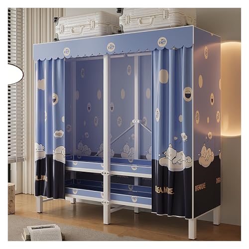 Armario De Ropa De Tela, Percha Portátil, Organizador De Almacenamiento De Ropa De Tela, Armario De Lona Con Riel Para Colgar, Para Ropa Organizador Ropero Plegable(130x170x50cm)