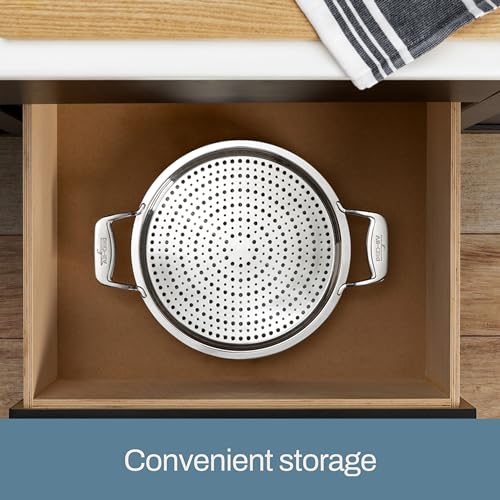Image of All-Clad D5 Stainless Steel Core 8 Quart Stockpot with Splatter Lid - Made in the USA - The Upgrade for Supremely Even Heat- Oven Safe & Induction Compatible Cookware