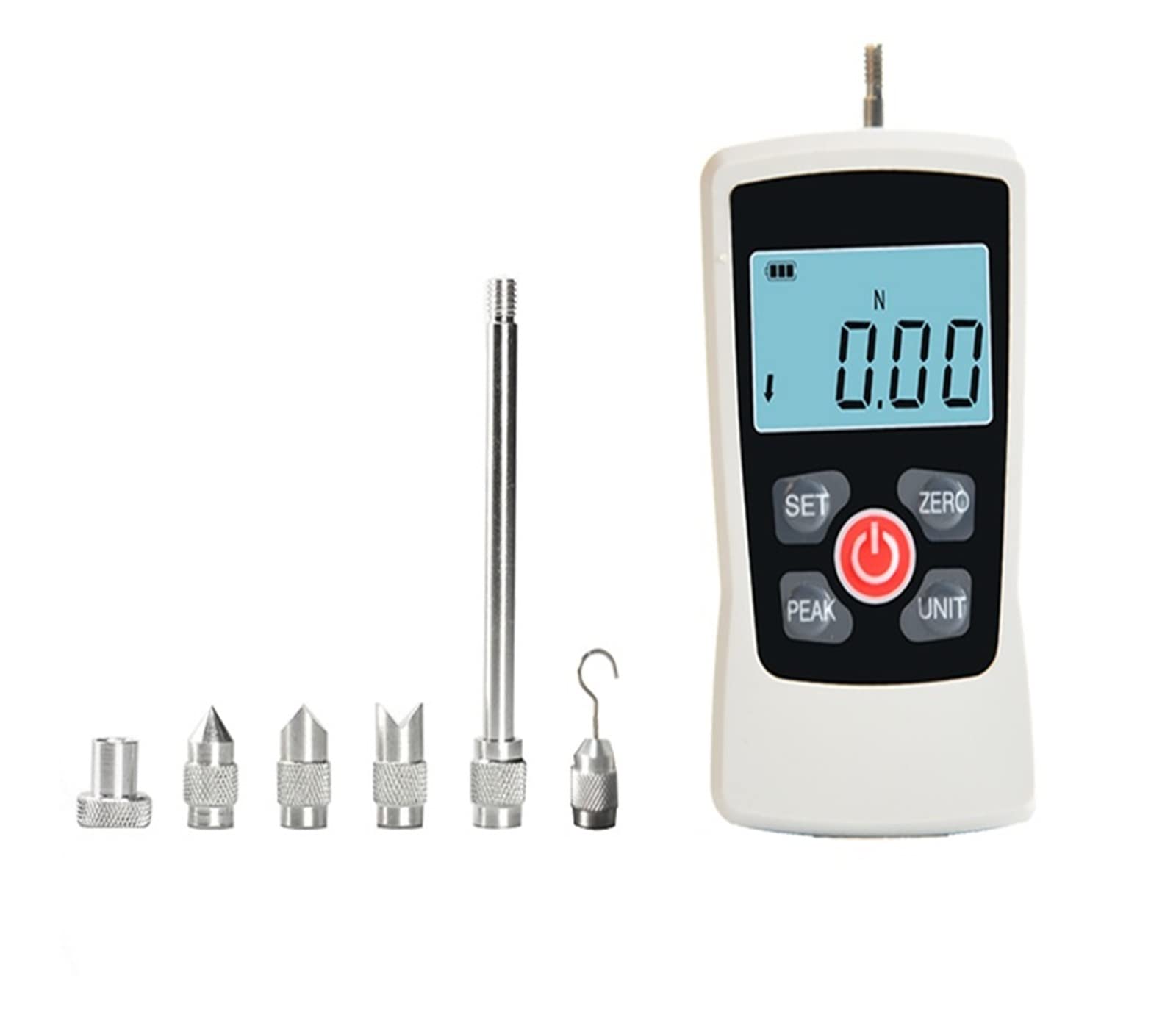 Aubest 500N Dynamometer, N.m Kg Lb Oz Four Units Digital Force Gauge Push Pull Force Gauge Digital Hand Dynamometer Lcd Screen Hand Grip Dynamometer(500N)