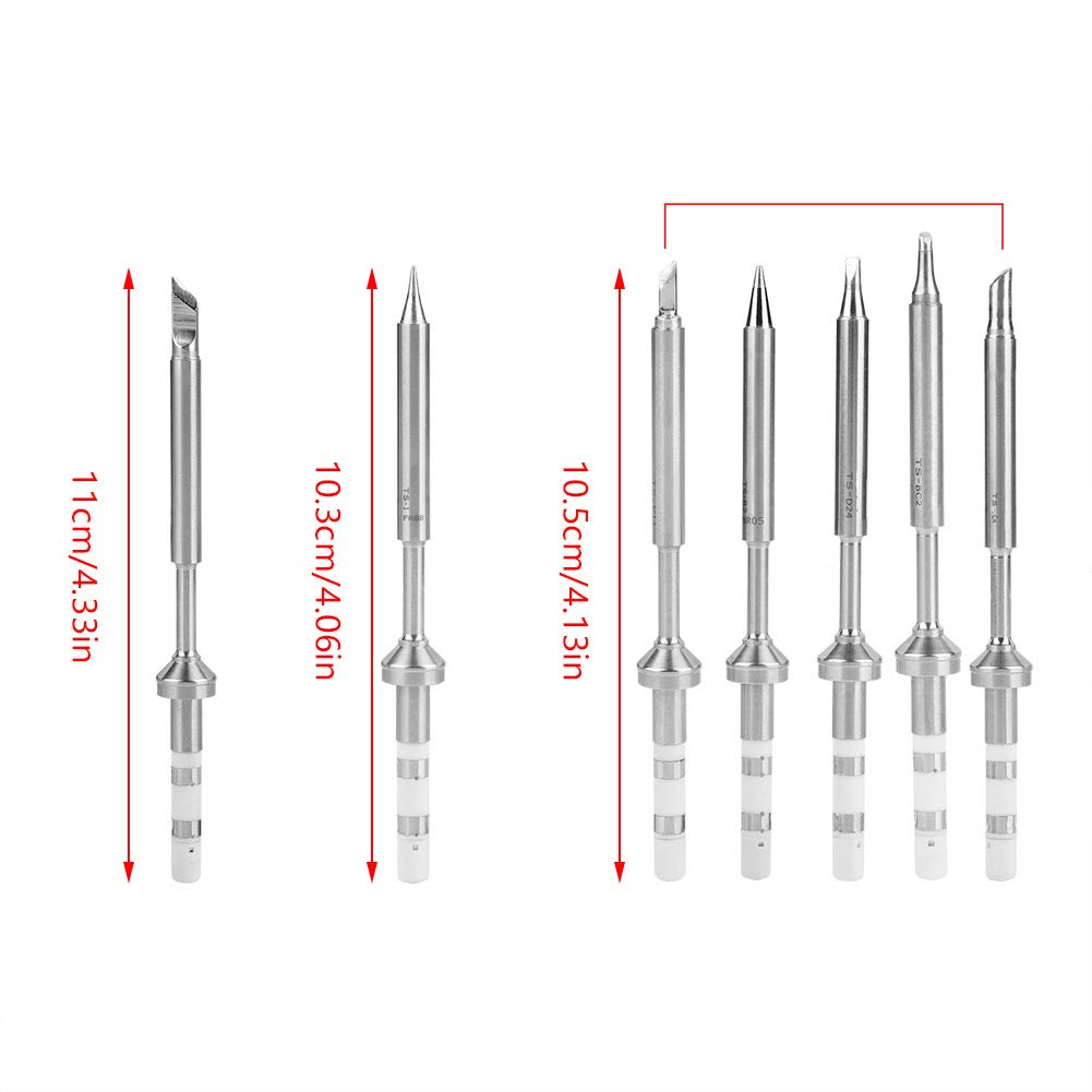 Punta per saldatore, mini punte per saldatore in acciaio inossidabile di ricambio per saldatore TS100 con 7 tipi(TS100 7PCS)