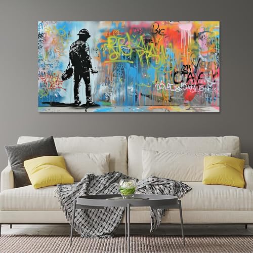 Poster Banksy graffiti pour dynamiser la décoration murale d'un bureau ou studio