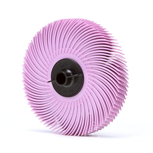 Image of Scotch-Brite Radial Bristle Disc Thin Bristle, Ceramic, 20000 RPM, 3 inch Diameter, Pumice Grit, Pink (Pack of 40)