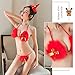 YOMORIO Anime Lingerie Red Cute Plush Bikini Bunny Girl Sexy Cosplay Outfit (Rabbit Ears)