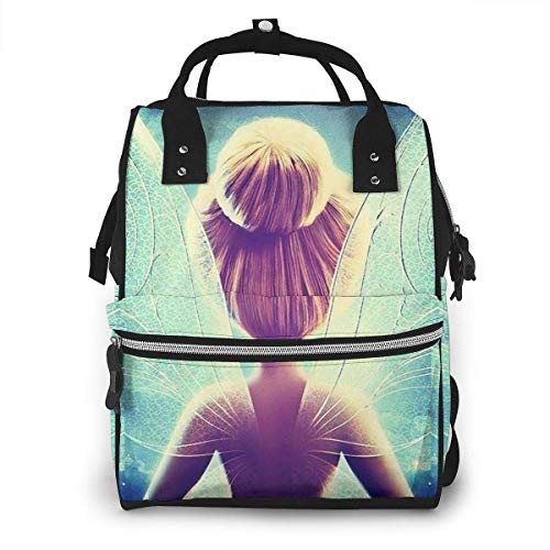 NHJYU Bolsa de pañales Mochila - Tinkerbell and Fairy Multifunction Waterproof Travel Mochila Maternity Baby Nappy Changing Bags