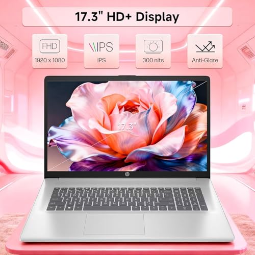 Image of HP 17.3 Inch Laptop, AMD Ryzen 5 7430U, 17.3 inch FHD IPS Anti-Glare Display, 32 GB RAM, 1 TB SSD, Copilot Key, Wi-Fi 6, Long Battery Life, Windows 11 Pro, Business & Students, W /REDRAGON Accessories