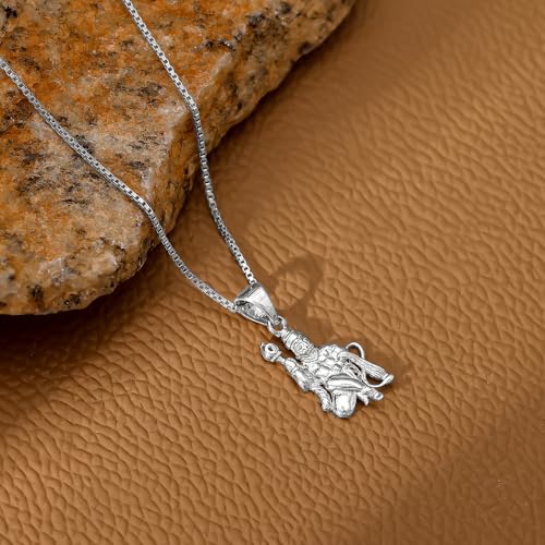 Image of GIVA 925 Silver Anjaneya Pendant With Link Chain For Him | Gifts for Men and Boys | With Certificate of Authenticity and 925 Stamp | 6 Month Warranty*