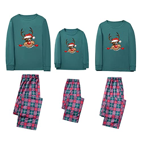 Fall Pajamas For Family Matching Family Pajamas Sets Christmas Deer In Hat Top And Plaid Pants Homewear For Kids Kids 12 Years #TOP27