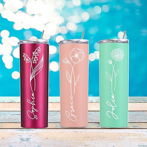 Personalized-Gifts-for-Women-Custom-Tumbler-Personalized-Cups-Engraved-with-Birth-Flower-20-Oz-Customized-Tumbler-with-Name-Birthday-Bridesmaid-Christmas-Gifts