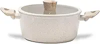 Brinox - Panela Caçarola de Indução Ceramic Life Sirius Ø22 cm 2,7L com Tampa e Revestimento Cerâmico Antiaderente - Vanilla