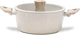 Brinox - Panela Caçarola de Indução Ceramic Life Sirius Ø22 cm 2,7L com Tampa e Revestimento Cerâmico Antiaderente - Vanilla