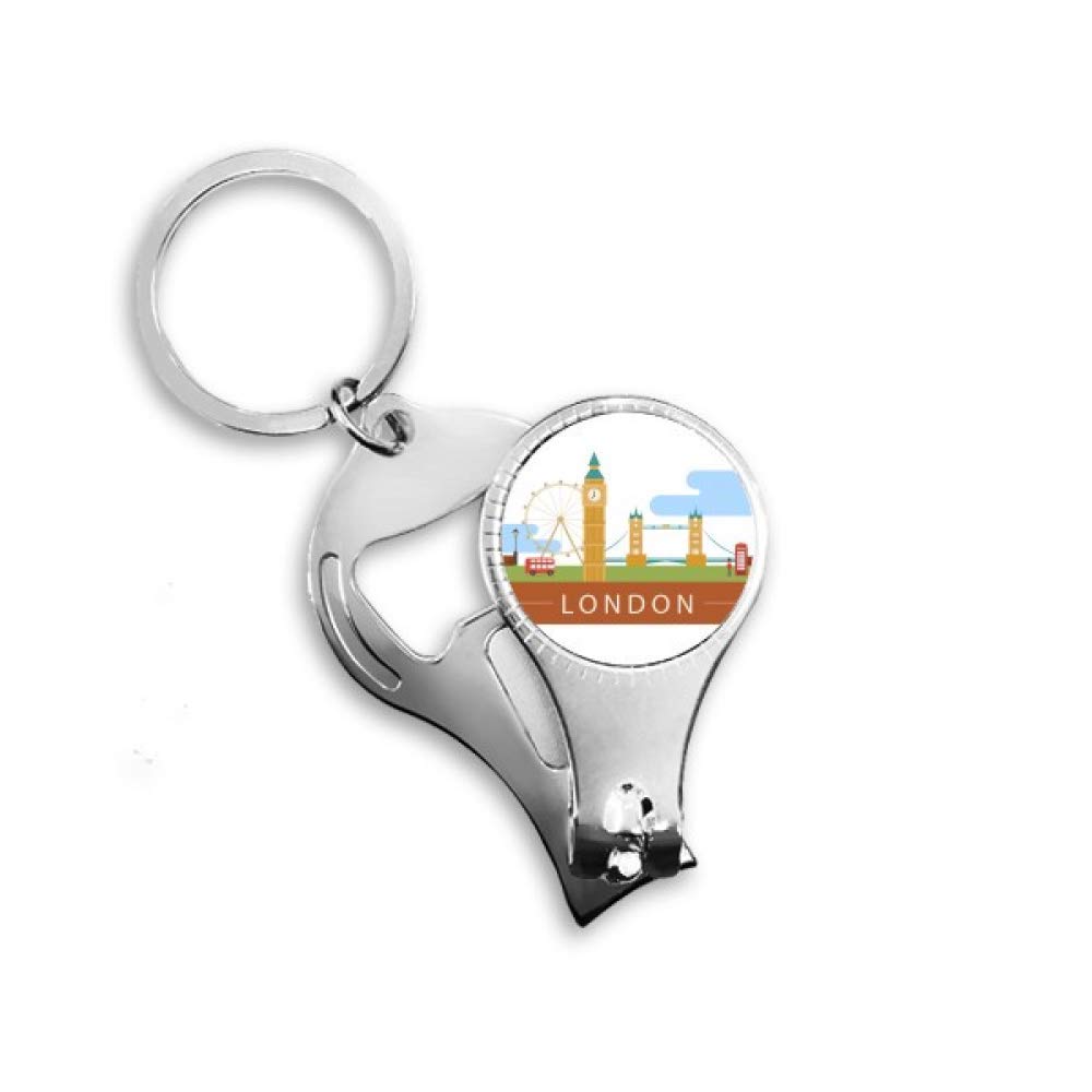 London Bridge UK Big Ben The London Eye Nail Nipper Ring Key Chain Bottle Opener Clipper