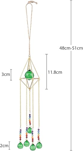 Miniatura 3 de rockcloud Decoración geométrica hecha a mano para colgar en la pared, bola de cristal prisma, adorno de la suerte para decoración del hogar,