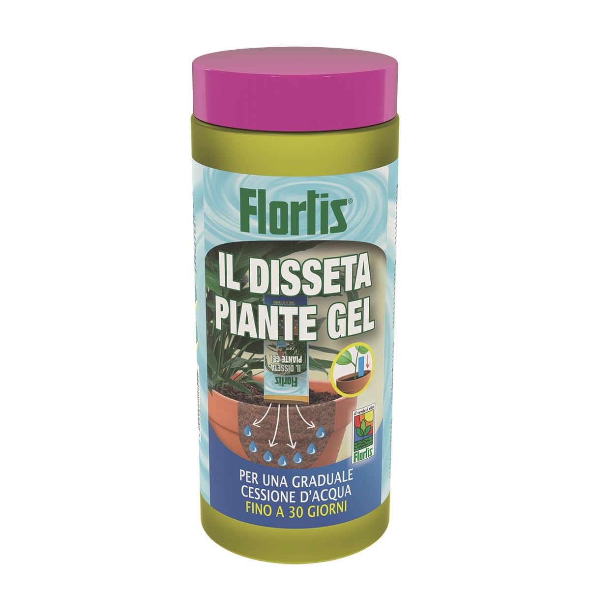 Flortis Disseta Piante Gel. Gel irrigazione Piante. Palline Acqua Gel per Piante. Riserva Acqua per Piante in Vaso e Fiori. Gel per Piante Vacanza. Interno ed Esterno Rilascio graduale (12 flaconi)