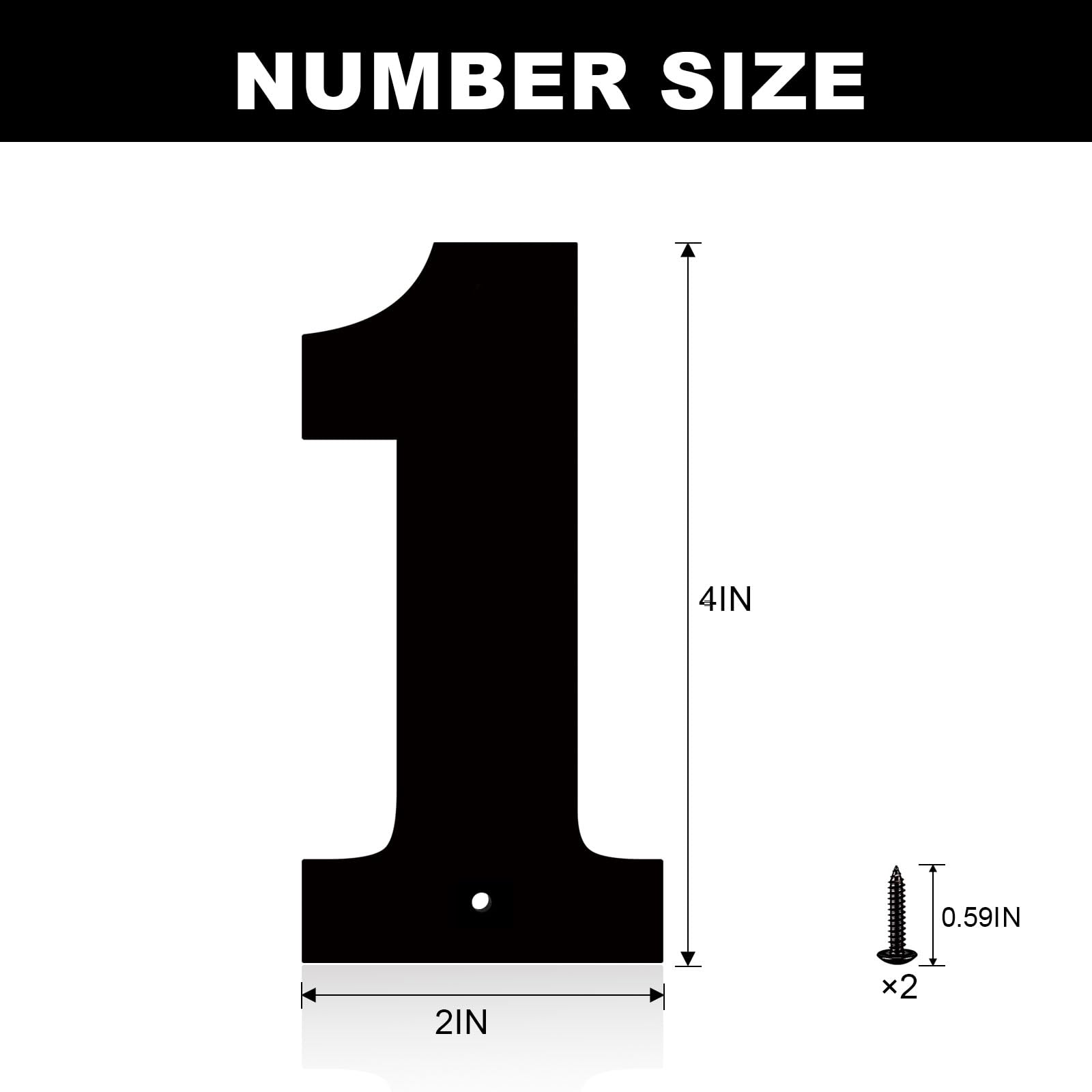 4 Inch Metal House Numbers, House Address Letters and Numbers for Outside Signs, Metal Letters Door Numbers Signage Street Address Plaque for Garden Door Mailbox Decor (Number 1) - 3