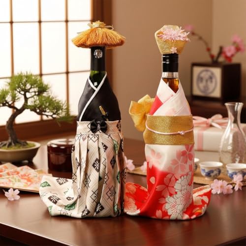 Fundas japonesas tipo kimono para botellas: dale un toque oriental a tus cenas con amigos 6