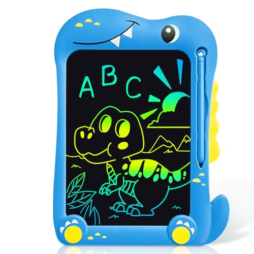 POPERFUN 8.5インチお絵描きボード 恐竜 おもちゃ 子供 電子メモパッド お絵かき 電子メモ ブギーボード 誕生日 クリスマス プレゼント 女の子 男の子 1 2 3 4 5 6歳 ブルー