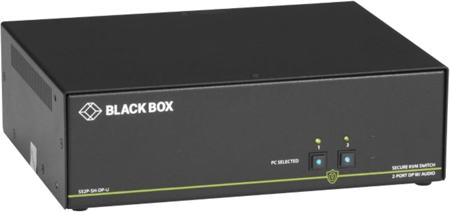 Black Box NIAP 3.0 セキュア 2ポート シングルヘッド DisplayPort KVMスイッチ - 2コンピューター - 1ローカル(S)ユーザー - 3840 x 2160-4 x U Black Box Niap 3.0 セキュア 2ポート シングルヘッド