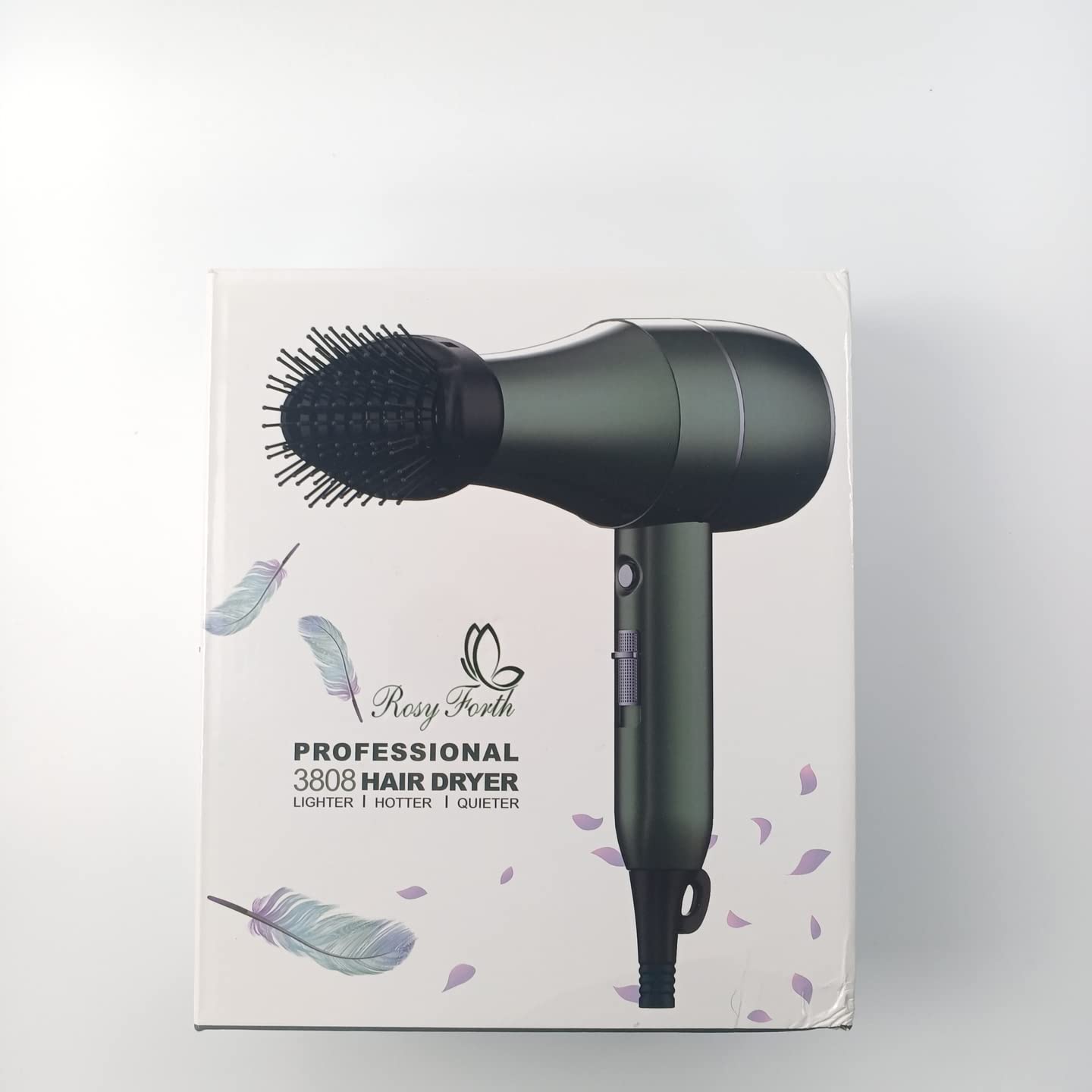 Hair Dryer - Professional Blow Dryer with Diffuser & Comb - Lightweight Travel Hairdryer for Normal & Curly Hair