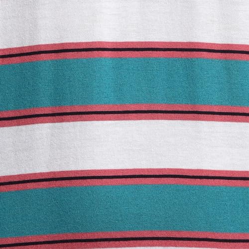 Image of Colorplus Men's Pure Cotton Stripe Pattern Classic Fit Polo Neck Half Sleeve Casual T-Shirt