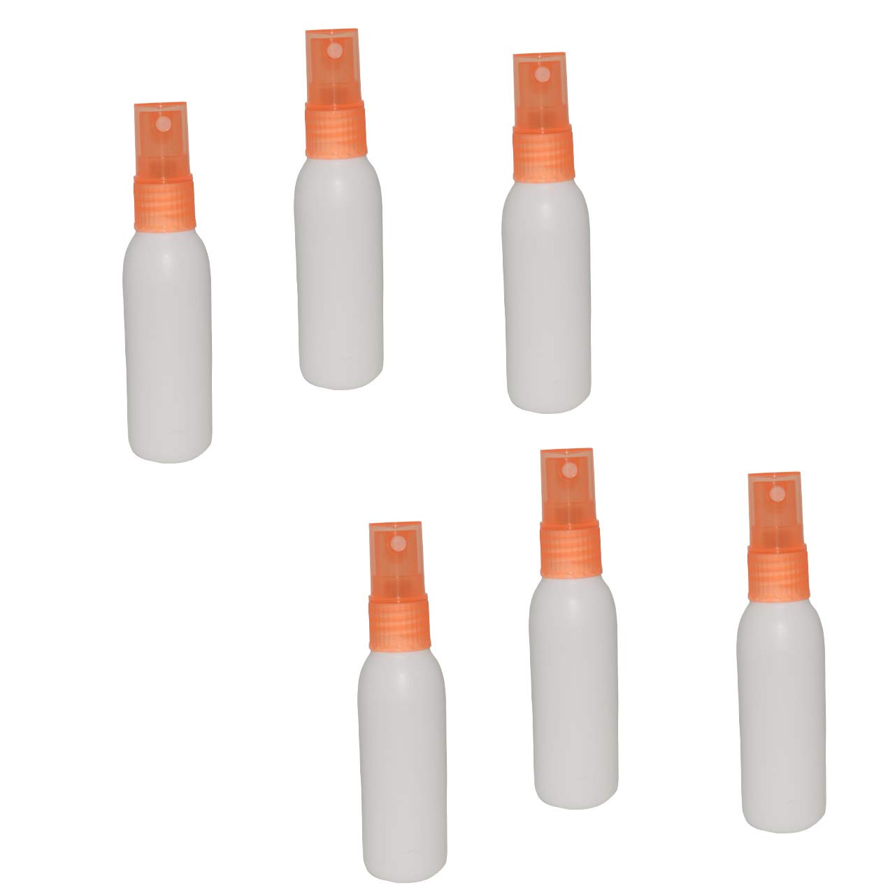 Hunky Dory 30ml Empty Plastic White With Orange Cap Refillable Fine Mist Spray Bottle for hand sanitizer, Toner, Perfume, Lotion, OIl, etc { Pack of 6)-image-8