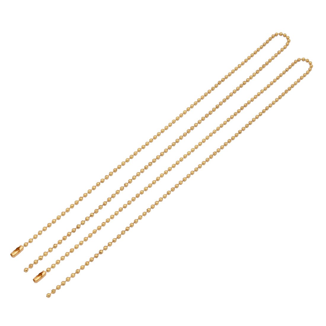Aexit 2pcs 2.4mm Lighting fixtures and controls Dia Copper Beaded Connector Ball Key Chain Gold Tone 50cm Length