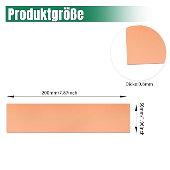 Copper Sheet Metal, 2 x 8 20 Gauge (0.8mm Thick) Copper Plate, 99.9% Pure Copper for DIY, Jewelry Making, Electrical, Crafting, Repair, Industrial Use (2 Pack)