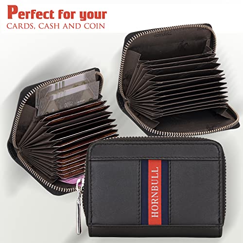 Image of HORNBULL Dixon Black RFID Blocking Leather Wallet for Men | Vertical Credit Debit Card Holder