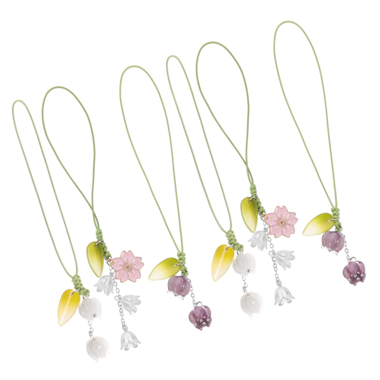 ABOOFAN 30piezas Lanyard De Teléfono Colgante De Flor De Accesorios Coloridos Para Móviles Cámaras y Llaveros Diseño Creativo