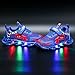 DTZW Scarpe da Ginnastica per Bambini, con luci a LED, Stile Casual, Leggere, Traspiranti(Size:27,Color:Blu)