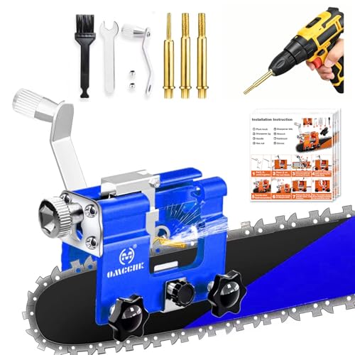 Image of Chainsaw Sharpener, Portable Chain Saw Sharpener with 3 Diamond Sharpening Stone Chainsaw Sharpening Tool Kit Manual Chainsaw Accessories for 4 inch-22 inch