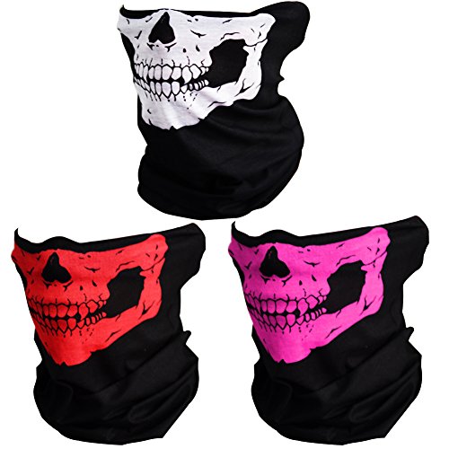 CIKIShield Couples Seamless Skull Face Tube Black (3pcs-Color Set-C)