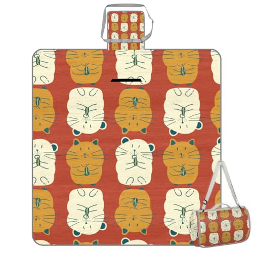 Shimoshe Picnic Blankets 57”x 59”, Melon Hamster Waterproof Sandproof Picnic Mat Lightweight Foldable Beach Blanket for Camping Park Grass Beach Outdoor Blanket