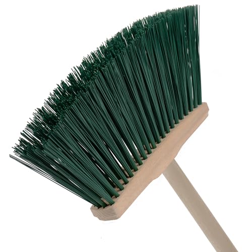 BEGRIS® Miotła Ogrodowa do Zamiatania Głowica miotły 36x17x4 cm Zamiatacz Szczotka z Kijem 110 cm Wytrzymała Drewniana Oprawa do Stosowania Na Zewnątrz Łatwe Czyszczenie