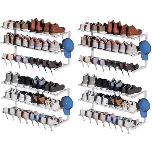 4 Pack Adjustable Wall Shoe Rack