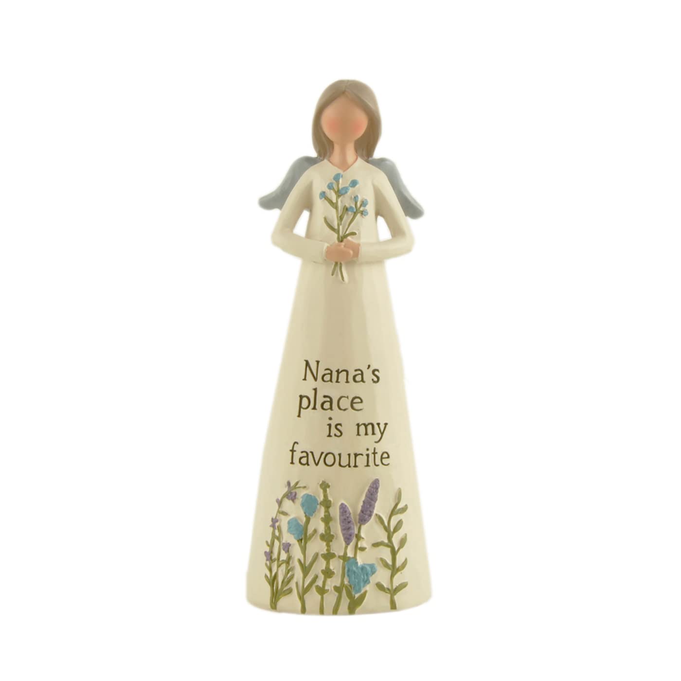 Hox Cream Feather & Grace Angel Hand Painted Resin Decorative Figurine Resin With Nana's Place Message | Pefect Decortation For Living Room, Bookshelf, Desk | Gift For Friend & Family