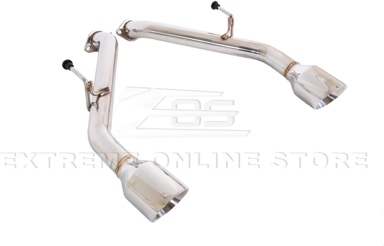 Replacement For 2014-Present Infiniti Q50 STAINLESS STEEL POLISHED SILVER Muffler Axle Back 4" Double Wall Dual Tips Exhaust