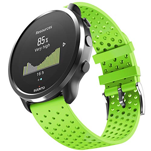 NotoCity for Garmin Vivoactive 3 Band/Galaxy Watch 3 41 mm band/Garmin Venu Band/vivomove hr/Ticwatch E/2, 20mm Soft Silicone Replacement Sport Strap(green Large)