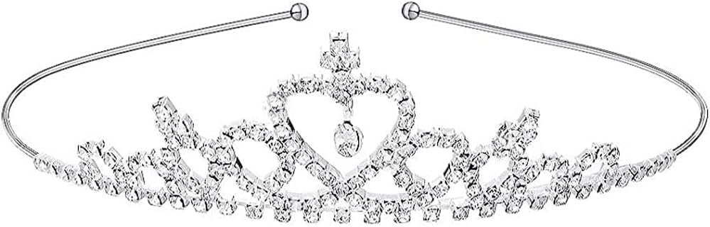 Tiara and Crown For Girls | Silver Crystal Bead Hair Tiara Head Band and Crown For Women and Girls