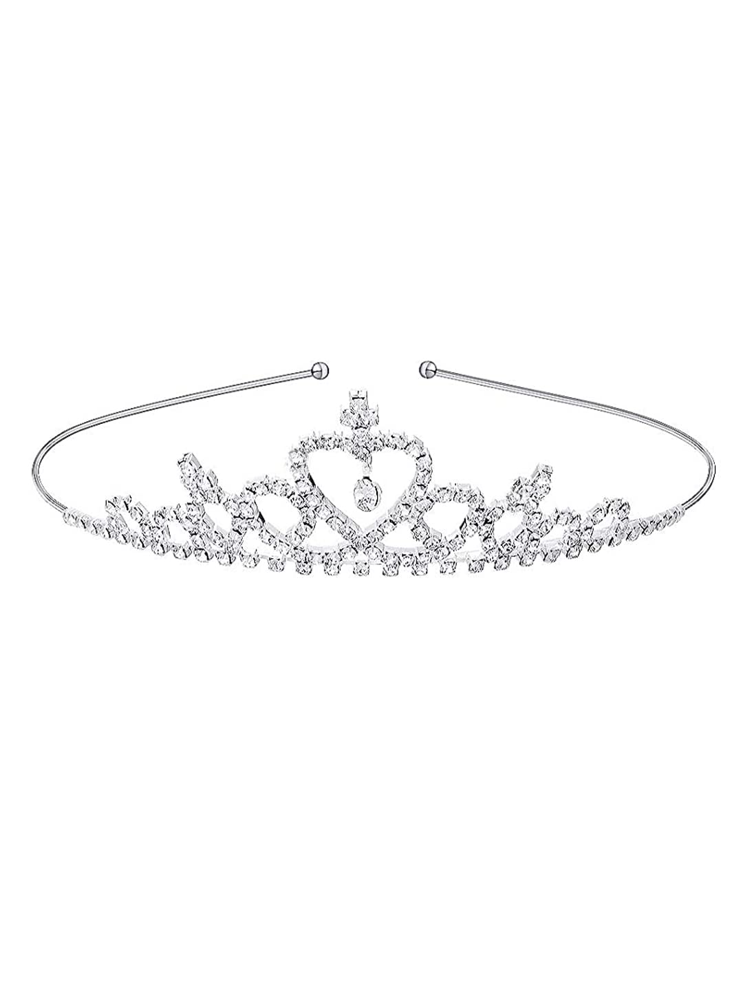 Tiara and Crown For Girls | Silver Crystal Bead Hair Tiara Head Band and Crown For Women and Girls