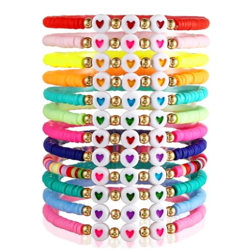 LGWJHCY Bohémien Bracciale Dell'amore, Colorate Braccialetti Impilabili, Set 12 Braccialetti dell'amicizia Ispirati ai Bohémien a Strati dell'amicizia, Gioielli Regalo per Donne e Ragazze.